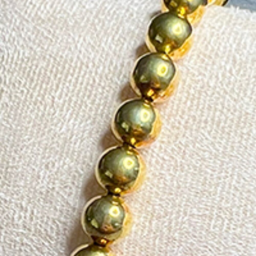 18k Gold Over Sterling Silver Beaded Bolo Bracelet - Picture 2 of 6